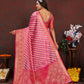 Lorenvalley Fashion Pink Organza Silk Woven Design with Rich Meenakari Weaving Pallu Saree - Swadesiicart