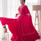 Lorenvalley Pink Faux Georgette Plain Micro Cotton Full Inner with Canvas Patta Double Lining Lehenga Choli | Swadesiicart
