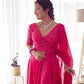 Lorenvalley Pink Faux Georgette Plain Micro Cotton Full Inner with Canvas Patta Double Lining Lehenga Choli | Swadesiicart