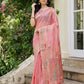 Anaita Pink Linen Woven Work Saree With Blouse