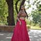 Lorenvalley Pink Premium Rayon Lehenga with Georgette Embroidered Traditional Thread work Choli | Swadesiicart