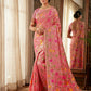 Anaita Pink Linen Woven Work Saree With Blouse