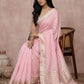 Anaita Pink Cotton Saree With Blouse