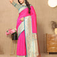 Lorenvalley Fashion Pink Soft Silk weaving Design Rich Zari Weaving Saree - Swadesiicart