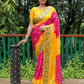 Lorenvalley Premium Pure Bandhej Tapeta Soft light weight silk saree with zari weaving Border - Multicolor - Swadesiicart
