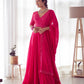 Lorenvalley Pink Faux Georgette Plain Micro Cotton Full Inner with Canvas Patta Double Lining Lehenga Choli | Swadesiicart