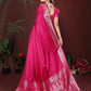 Anaita Pink Zari Weaving Work Satin Silk Saree With Blouse
