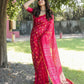 Anaita Pink Woven Design Pure Bandhej Silk Saree With Blouse