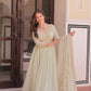 Lorenvalley Fashion Pista Star Georgette with Beads & Sequins Multi Embroidered work Anarkali Gown with Dupatta - Swadesiicart