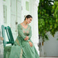 Lorenvalley Fashion Pista Vichitra Silk with Embroidered Zari & Thread work Anarkali Gown with Dupatta - Swadesiicart