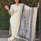 Lorenvalley Fashion Pista Roman Silk Hand Work Kurta Pant with Dupatta - Swadesiicart