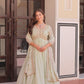 Lorenvalley Fashion Pista Star Georgette with Beads & Sequins Multi Embroidered work Anarkali Gown with Dupatta - Swadesiicart