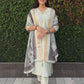 Lorenvalley Fashion Pista Roman Silk Hand Work Kurta Pant with Dupatta - Swadesiicart