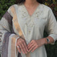 Lorenvalley Fashion Pista Roman Silk Hand Work Kurta Pant with Dupatta - Swadesiicart