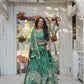 Lorenvalley Pista Gold Coin Fabric with Sequins and Thread Embroidered work Lehenga Choli with Dupatta | Swadesiicart