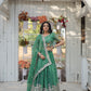 Lorenvalley Pista Gold Coin Fabric with Sequins and Thread Embroidered work Lehenga Choli with Dupatta | Swadesiicart