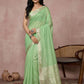 Anaita Rama Cotton Saree With Blouse