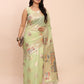 Anaita Rama Linen Woven Work Saree With Blouse