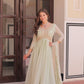 Lorenvalley Fashion Pista Star Georgette with Beads & Sequins Multi Embroidered work Anarkali Gown with Dupatta - Swadesiicart
