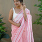 Vamsee Kamal Pink Organza Saree - Swadesiicart