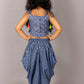Lil Drama Fusion Fair Girls Blue Crop Top With Dhoti Co-Ordinate Set - Swadesiicart