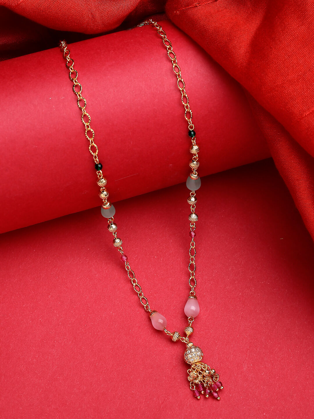 NVR Women's Multicolor Gold-Polished Minimal Chain - Swadesiicart