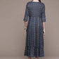 Anubhutee Women's Viscose Rayon Navy Blue Printed Ethnic Dress | Swadesiicart