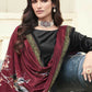 Jyoti Fashion Women's Black Velvet Floral Digital Printed Kurta with Trouser & Dupatta | Swadesiicart