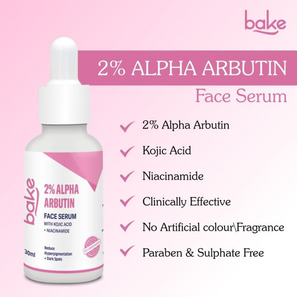 Bake 2% Alpha Arbutin Face Serum With Kojic Acid & Niacinamide | Swadesiicart