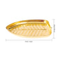 Spillbox Gold-Toned Brass Textured Banana-leaf Shaped Thali Pooja Essential | Swadesiicart