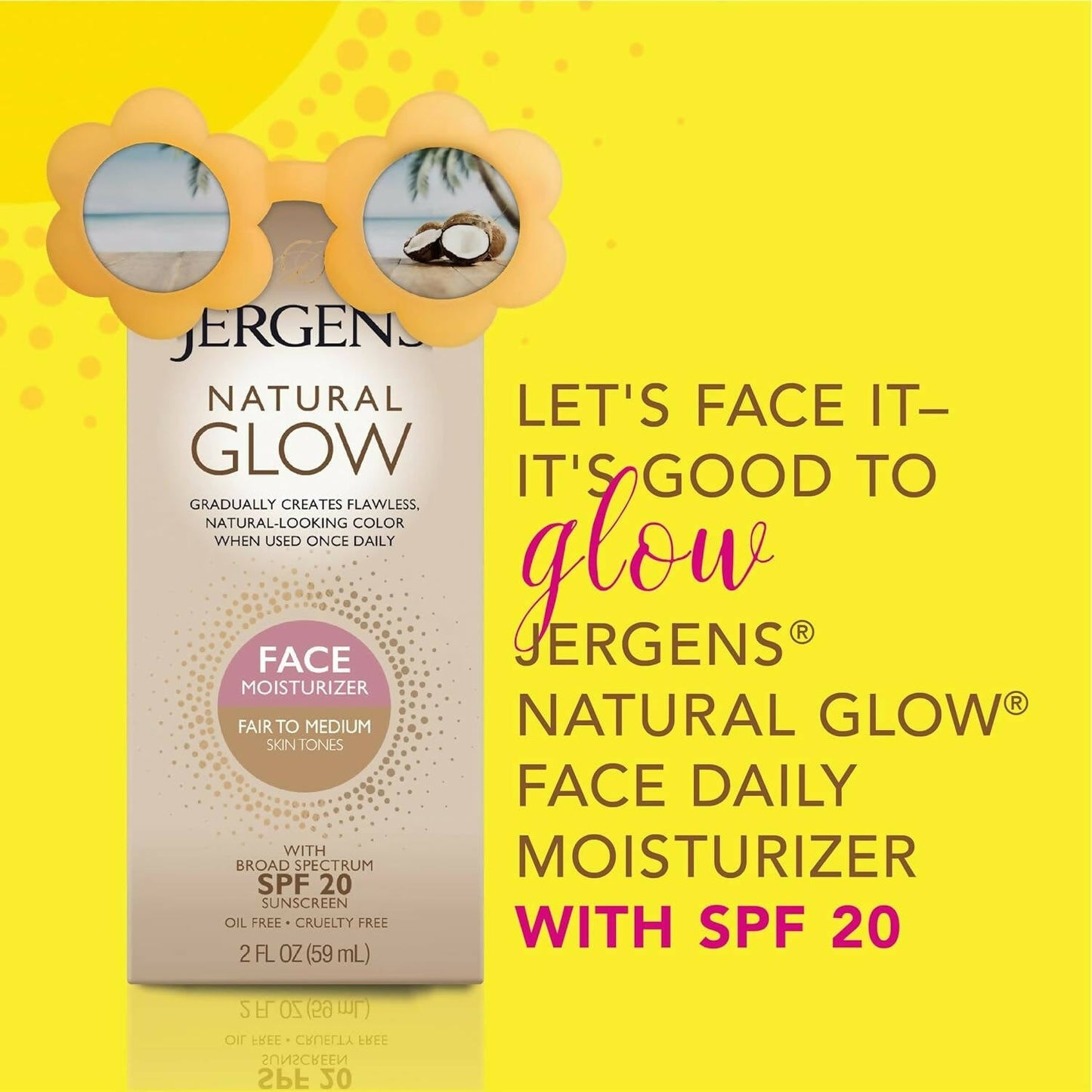 Jergens Glow Face Daily Moisturizer Sunscreen Spf 20 | Swadesiicart