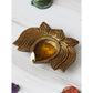 eCraftIndia Gold Toned Lotus Shaped Traditional Brass Diya | Swadesiicart