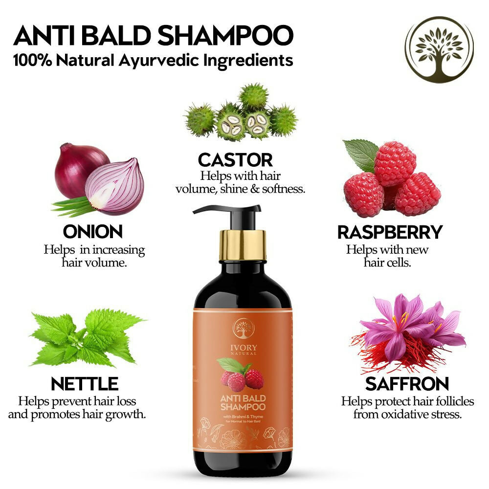 Ivory Natural Bald Shampoo Organic For Loss Of Hair And Get Fuller Thicker Hair | Swadesiicart
