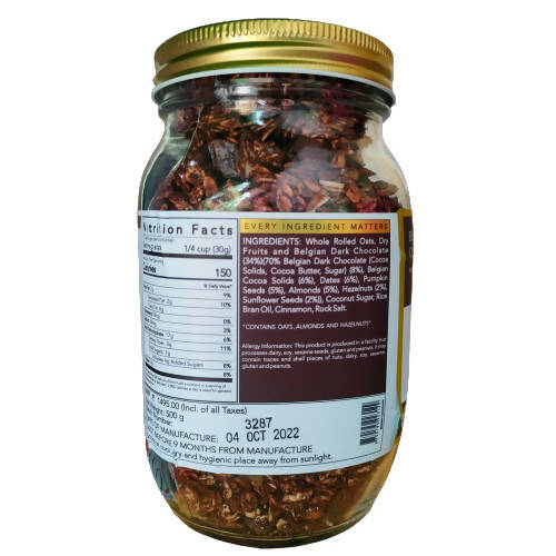 Thenibblebox Belgian Dark Chocolate Granola - Swadesiicart