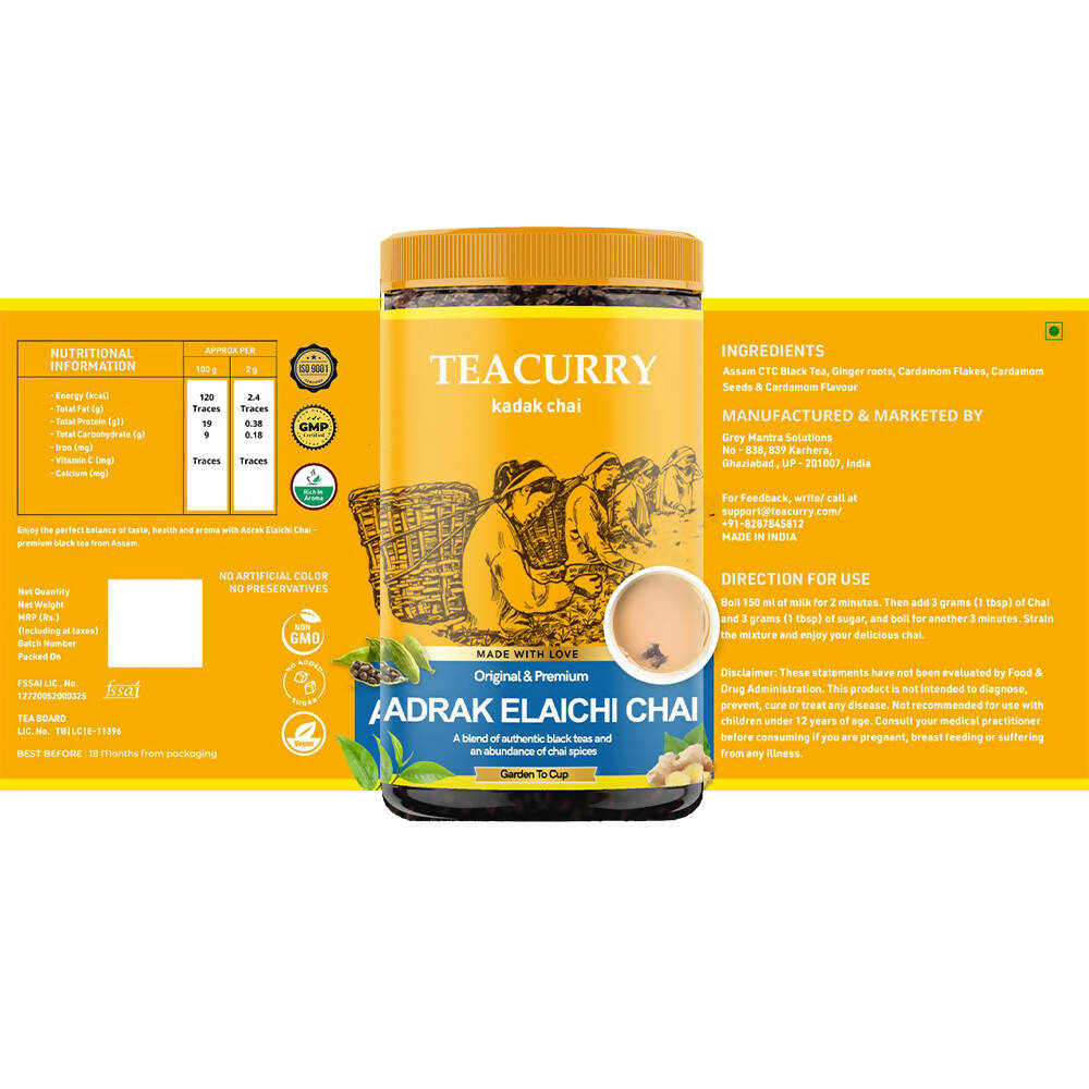 Teacurry Adrak Elaichi Chai Powder - Swadesiicart
