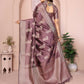 Aastha Fashion Purple Soft Organza Silk Weaving Saree