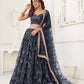 Aastha Fashion Black Butterfly Net Tone To Tone Thread Work, Sequence Work And Original Mirror Work Embroidery Wedding Wear Lehenga Choli