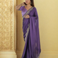 Lorenvalley Fashion Lavender Rangoli Silk with Coding Lace Work Saree with Blouse - Swadesiicart