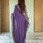 Lorenvalley Fashion Lavender Rangoli Silk with Coding Lace Work Saree with Blouse - Swadesiicart