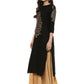 Ahalyaa Black Chanderi Gold Print Kurta | Swadesiicart