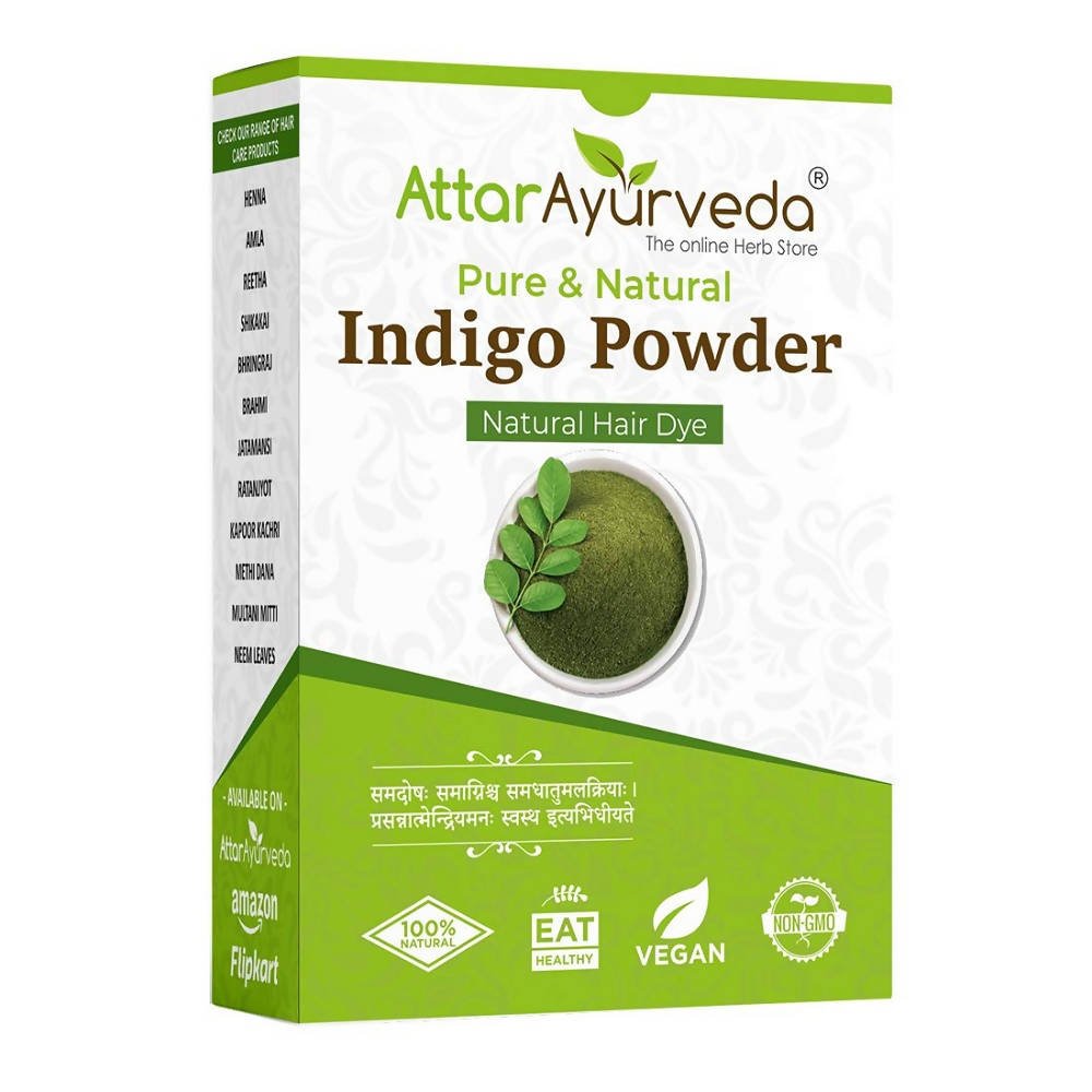 Attar Ayurveda Pure & Natural Indigo Powder - Natural Hair Dye - Swadesiicart
