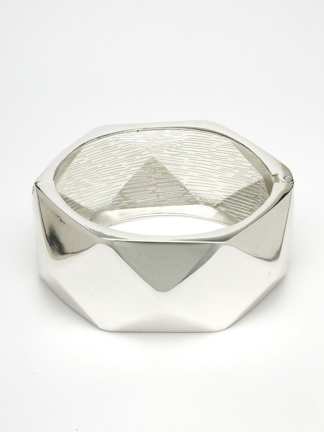 NVR Women Rhodium-Plated Kada Bracelet - Swadesiicart