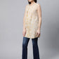 Ahalyaa Women Beige Pure Cotton Floral Printed Tunic | Swadesiicart