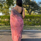 Vamsee Peach Organza Saree - Swadesiicart