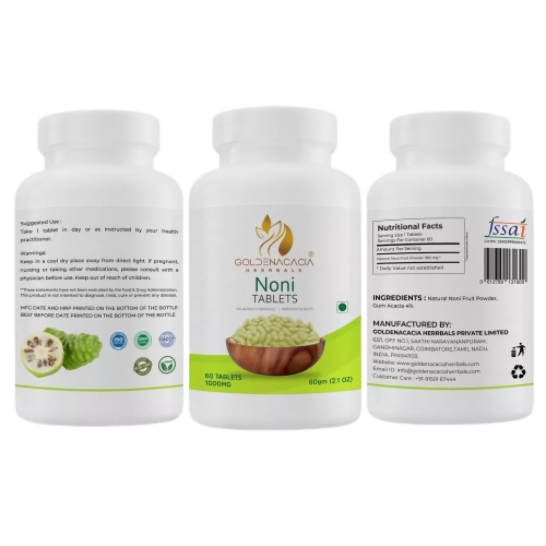 Goldenacacia Herrbals Noni Fruit Tablets (1000mg) | Swadesiicart