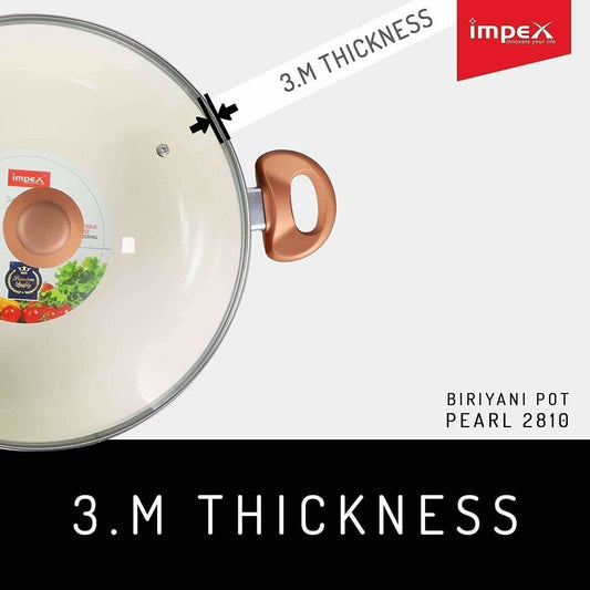 Ceramic Coated Nonstick Aluminium Biriyani Pot (6 Litre,28 cm) - Swadesiicart