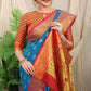 Jyoti Fashion Women's Firozi Banarasi Silk Zari Woven Saree with Blouse | Swadesiicart