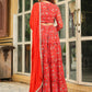 Janasya Red Georgette Floral Lehenga Choli Dupatta | Swadesiicart