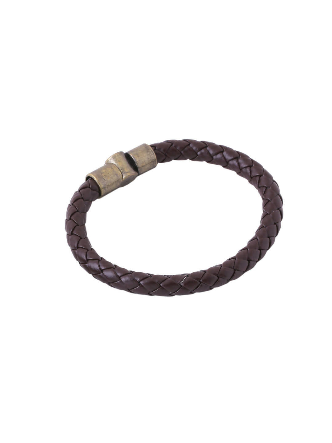 NVR Men's Brown Leather Bracelet - Swadesiicart