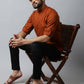 Even Apparels Brown Color Linen Pure Cotton Men's Kurta With Side Placket (SLD1137) | Swadesiicart